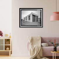 Historic Framed Print, U.S. Naval Air Station, Locomotive Shed, South Avenue, Pensacola, Escambia County, FL - 5,  17-7/8" x 21-7/8"