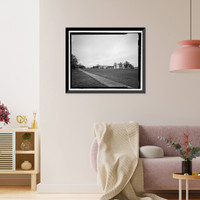 Historic Framed Print, U.S. Naval Air Station, Aircraft Hangar, Radford Boulevard, Pensacola, Escambia County, FL,  17-7/8" x 21-7/8"