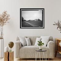 Historic Framed Print, U.S. Naval Air Station, Aircraft Hangar, Radford Boulevard, Pensacola, Escambia County, FL,  17-7/8" x 21-7/8"