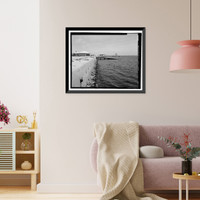 Historic Framed Print, U.S. Naval Air Station, Sea Plane Ramp, Pensacola, Escambia County, FL - 2,  17-7/8" x 21-7/8"