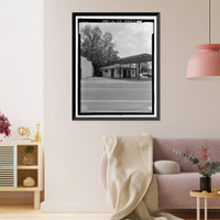 Historic Framed Print, Peggy's Beauty Shop, U.S. Highway 341 at South Church Street, Odum, Wayne County, GA,  17-7/8" x 21-7/8"