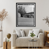 Historic Framed Print, Peggy's Beauty Shop, U.S. Highway 341 at South Church Street, Odum, Wayne County, GA,  17-7/8" x 21-7/8"