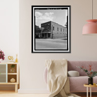 Historic Framed Print, Hires General Store, U.S. Highway 341 at Carter Avenue, Odum, Wayne County, GA,  17-7/8" x 21-7/8"