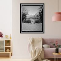 Historic Framed Print, Jaudon-Bragg-Snelling Farm, House, North side of GA State Route 21, Springfield vicinity, Effingham County, GA - 4,  17-7/8" x 21-7/8"