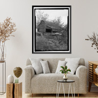 Historic Framed Print, Jaudon-Bragg-Snelling Farm, Corn Crib, North side of GA State Route 21, Springfield vicinity, Effingham County, GA,  17-7/8" x 21-7/8"
