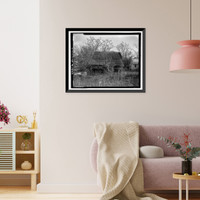 Historic Framed Print, Jaudon-Bragg-Snelling Farm, Corn Crib, North side of GA State Route 21, Springfield vicinity, Effingham County, GA - 4,  17-7/8" x 21-7/8"