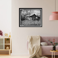Historic Framed Print, Jaudon-Bragg-Snelling Farm, Smokehouse, North side of GA State Route 21, Springfield vicinity, Effingham County, GA - 2,  17-7/8" x 21-7/8"