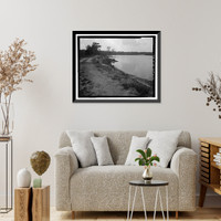 Historic Framed Print, Richmond Hill Plantation, Sterling Creek Marsh, East of Richmond Hill on Ford Neck Road, Richmond Hill, Bryan County, GA - 17,  17-7/8" x 21-7/8"
