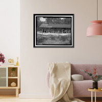 Historic Framed Print, Richmond Hill Plantation, Sterling Creek Lettuce Shed, East of Richmond Hill on Ford Neck Road, Richmond Hill, Bryan County, GA - 6,  17-7/8" x 21-7/8"