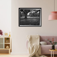 Historic Framed Print, Richmond Hill Plantation, Stable/Garage, East of Richmond Hill on Ford Neck Road, Richmond Hill, Bryan County, GA,  17-7/8" x 21-7/8"