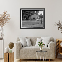 Historic Framed Print, Richmond Hill Plantation, Stable/Garage, East of Richmond Hill on Ford Neck Road, Richmond Hill, Bryan County, GA - 4,  17-7/8" x 21-7/8"