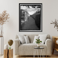 Historic Framed Print, Richmond Hill Plantation, Ford Mansion, East of Richmond Hill on Ford Neck Road, Richmond Hill, Bryan County, GA - 8,  17-7/8" x 21-7/8"