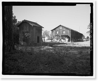 Historic Framed Print, Richmond Hill Plantation, Chute Building, East of Richmond Hill on Ford Neck Road, Richmond Hill, Bryan County, GA - 2,  17-7/8" x 21-7/8"