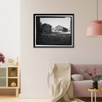 Historic Framed Print, Richmond Hill Plantation, Chute Building, East of Richmond Hill on Ford Neck Road, Richmond Hill, Bryan County, GA - 2,  17-7/8" x 21-7/8"