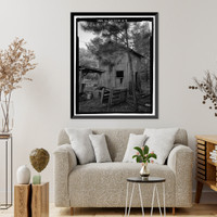 Historic Framed Print, Richmond Hill Plantation, Chute Building, East of Richmond Hill on Ford Neck Road, Richmond Hill, Bryan County, GA - 4,  17-7/8" x 21-7/8"