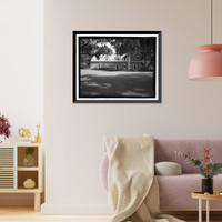 Historic Framed Print, Richmond Hill Plantation, Laboratory-Powerhouse & Chimney, East of Richmond Hill on Ford Neck Road, Richmond Hill, Bryan County, GA - 7,  17-7/8" x 21-7/8"