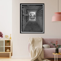 Historic Framed Print, Richmond Hill Plantation, Laboratory-Powerhouse & Chimney, East of Richmond Hill on Ford Neck Road, Richmond Hill, Bryan County, GA - 19,  17-7/8" x 21-7/8"