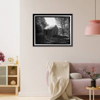 Historic Framed Print, Free Cabin, State Route 121-U.S. Highway 25-Peach Orchard Road, Hephzibah, Richmond County, GA - 13,  17-7/8" x 21-7/8"