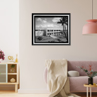 Historic Framed Print, U.S. Naval Base, Pearl Harbor, Ford Island Administration Building, Bordered by Hornet Avenue, Liscome Bay Street & Essex Street, Pearl City, Honolulu County, HI - 5,  17-7/8" x 21-7/8"