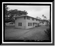 Historic Framed Print, U.S. Naval Base, Pearl Harbor, Housing Area 1, Two-Story Duplex Type, Bounded by Kamehameha Highway, Plantation Drive, South Avenue, Pearl City, Honolulu County, HI,  17-7/8" x 21-7/8"