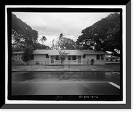 Historic Framed Print, U.S. Naval Base, Pearl Harbor, Housing Area 1, Single Story Duplex Type, Bounded by Kamehameha Highway, Plantation Drive, South Avenue, Pearl City, Honolulu County, HI - 2,  17-7/8" x 21-7/8"