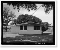 Historic Framed Print, U.S. Naval Base, Pearl Harbor, Housing Area 1, Single Story Duplex Type, Bounded by Kamehameha Highway, Plantation Drive, South Avenue, Pearl City, Honolulu County, HI - 4,  17-7/8" x 21-7/8"