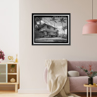 Historic Framed Print, U.S. Naval Base, Pearl Harbor, Naval Housing Area Makalapa, Senior Officers' Quarters Type C, North end of Makalapa Drive, Pearl City, Honolulu County, HI - 5,  17-7/8" x 21-7/8"