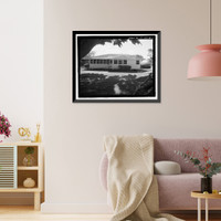 Historic Framed Print, U.S. Naval Base, Pearl Harbor, Naval Housing Area Makalapa, Transportation Department Office, 47 Makalapa Drive, Pearl City, Honolulu County, HI,  17-7/8" x 21-7/8"