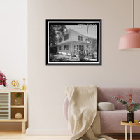 Historic Framed Print, U.S. Naval Base, Pearl Harbor, Naval Housing Area Makalapa, Angle Three-Bedroom Duplex Type M, Kamakani & Samoa Places, & Makalapa Drive, Pearl City, Honolulu County, HI - 6,  17-7/8" x 21-7/8"