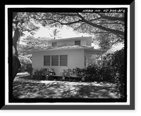 Historic Framed Print, U.S. Naval Base, Pearl Harbor, Naval Housing Area Makalapa, Straight Two-Bedroom Duplex Type O, South end of Kamakani Place, Pearl City, Honolulu County, HI - 2,  17-7/8" x 21-7/8"