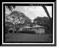 Historic Framed Print, U.S. Naval Base, Pearl Harbor, Naval Housing Area Hospital Point, Surgeon's Quarters Type, 2-5 First Street, Pearl City, Honolulu County, HI,  17-7/8" x 21-7/8"