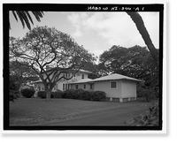 Historic Framed Print, U.S. Naval Base, Pearl Harbor, Naval Housing Area Hospital Point, Surgeon's Quarters Type, 2-5 First Street, Pearl City, Honolulu County, HI,  17-7/8" x 21-7/8"