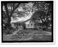 Historic Framed Print, U.S. Naval Base, Pearl Harbor, Naval Housing Area Hospital Point, Radio Station Duplex for Chief Operators' Quarters, 2-3 Ford Island Way, Pearl City, Honolulu County, HI,  17-7/8" x 21-7/8"