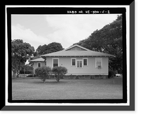 Historic Framed Print, U.S. Naval Base, Pearl Harbor, Naval Housing Area Hospital Point, Quarters for Officer in Charge of Radio Station, 1 Ford Island Way, Pearl City, Honolulu County, HI - 2,  17-7/8" x 21-7/8"
