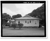 Historic Framed Print, U.S. Naval Base, Pearl Harbor, Naval Housing Area Hospital Point, Quarters for Officer in Charge of Radio Station, 1 Ford Island Way, Pearl City, Honolulu County, HI - 2,  17-7/8" x 21-7/8"