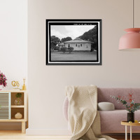 Historic Framed Print, U.S. Naval Base, Pearl Harbor, Naval Housing Area Hospital Point, Quarters for Officer in Charge of Radio Station, 1 Ford Island Way, Pearl City, Honolulu County, HI - 2,  17-7/8" x 21-7/8"