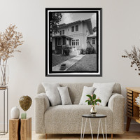 Historic Framed Print, U.S. Naval Base, Pearl Harbor, Naval Housing Area Hospital Point, Commanding Officer's Quarters, 6-8 First Street, Pearl City, Honolulu County, HI - 5,  17-7/8" x 21-7/8"