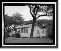 Historic Framed Print, U.S. Naval Base, Pearl Harbor, Naval Housing Area Hospital Point, Civilian Employees' Quarters, 1 First Street, Pearl City, Honolulu County, HI,  17-7/8" x 21-7/8"