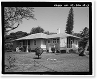 Historic Framed Print, U.S. Naval Base, Pearl Harbor, Naval Housing Area Hospital Point, Junior Officer's Quarters Type, 11-12 First Street, Pearl City, Honolulu County, HI - 3,  17-7/8" x 21-7/8"