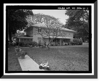 Historic Framed Print, U.S. Naval Base, Pearl Harbor, Naval Housing Area Hospital Point, Chapel & Duplex Quarters, 9 First Street, Pearl City, Honolulu County, HI,  17-7/8" x 21-7/8"