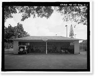 Historic Framed Print, U.S. Naval Base, Pearl Harbor, Naval Housing Area Hospital Point, Surgeons' Garage, Intersection of Service Road & driveway behind First Street, Pearl City, Honolulu County, HI,  17-7/8" x 21-7/8"