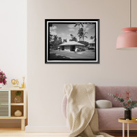 Historic Framed Print, U.S. Naval Base, Pearl Harbor, Naval Housing Area Hospital Point, Junior Officers' Garage, First Street west of Hospital Way, Pearl City, Honolulu County, HI,  17-7/8" x 21-7/8"
