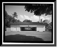 Historic Framed Print, U.S. Naval Base, Pearl Harbor, Naval Housing Area Hale Alii, Shared Carport Type with Storerooms, End of driveways off Hale Alii Avenue, Pearl City, Honolulu County, HI,  17-7/8" x 21-7/8"