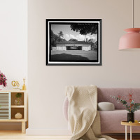 Historic Framed Print, U.S. Naval Base, Pearl Harbor, Naval Housing Area Hale Alii, Shared Carport Type with Storerooms, End of driveways off Hale Alii Avenue, Pearl City, Honolulu County, HI,  17-7/8" x 21-7/8"