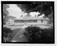 Historic Framed Print, U.S. Naval Base, Pearl Harbor, Naval Housing Area Pearl City Peninsula, House & Garage, 346 Laniwai Avenue, Pearl City, Honolulu County, HI,  17-7/8" x 21-7/8"