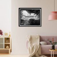 Historic Framed Print, U.S. Naval Base, Pearl Harbor, Naval Housing Area Pearl City Peninsula, House & Garage, 346 Laniwai Avenue, Pearl City, Honolulu County, HI,  17-7/8" x 21-7/8"