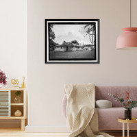 Historic Framed Print, U.S. Naval Base, Pearl Harbor, Naval Housing Area Pearl City Peninsula, House & Garage, 346 Laniwai Avenue, Pearl City, Honolulu County, HI - 3,  17-7/8" x 21-7/8"