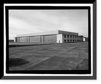 Historic Framed Print, U.S. Naval Base, Pearl Harbor, Seaplane Hangar, Lexington Boulevard west of Gannet Street, Pearl City, Honolulu County, HI,  17-7/8" x 21-7/8"