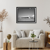 Historic Framed Print, U.S. Naval Base, Pearl Harbor, Seaplane Hangar, Lexington Boulevard west of Gannet Street, Pearl City, Honolulu County, HI - 2,  17-7/8" x 21-7/8"