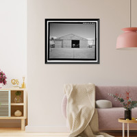 Historic Framed Print, U.S. Naval Base, Pearl Harbor, Army Hangar, Wasp Boulevard at north intersection with Ranger Loop, Pearl City, Honolulu County, HI - 2,  17-7/8" x 21-7/8"